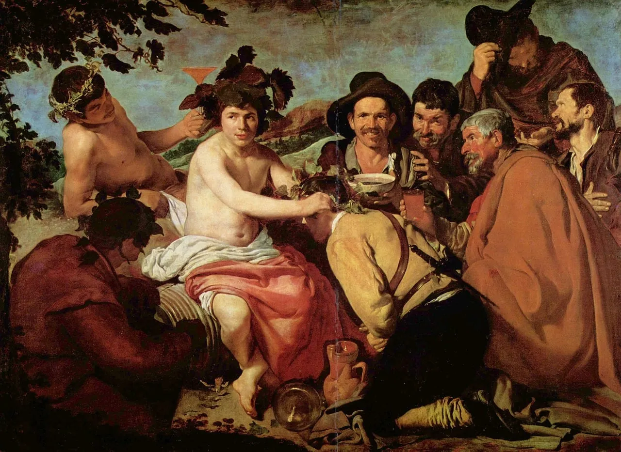 Bacchus et un groupe de buveurs, tableau de Vélasquez
